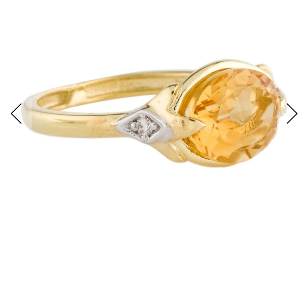 I.Reiss 14k citrine diamond ring 7.5